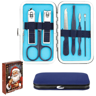 Mens Valentines Gifts Nail Clipper Set for Men Mini Nail Kit 7 in 1 Travel Manicure Set Nails Kit Mens Manicure Kit Nail Clippers for Kids Nail Clippers for Men Teen Boys Valentines Day Gifts Blue