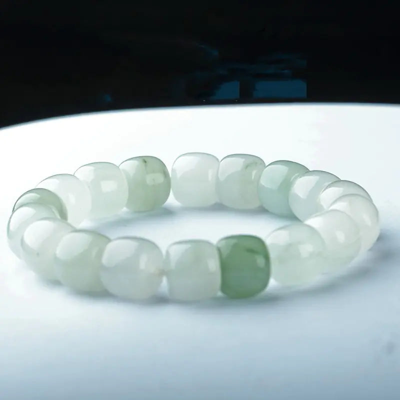 Gold Silk Jade Tianshan Cui Bracelet Necklace Unisex