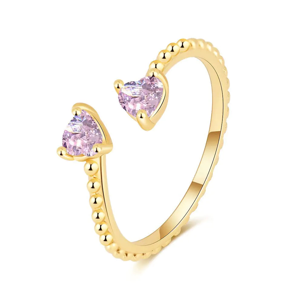 Adjustable Ring with 12 Birthstone Zircon Stones