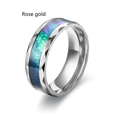 Men's Stainless Steel Diamond-Cut Ring