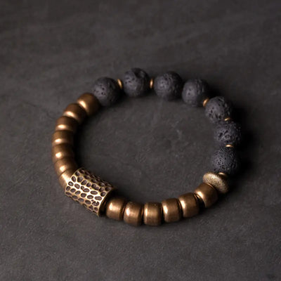 Punk Rock Volcanic Stone Bracelet for Men and Women