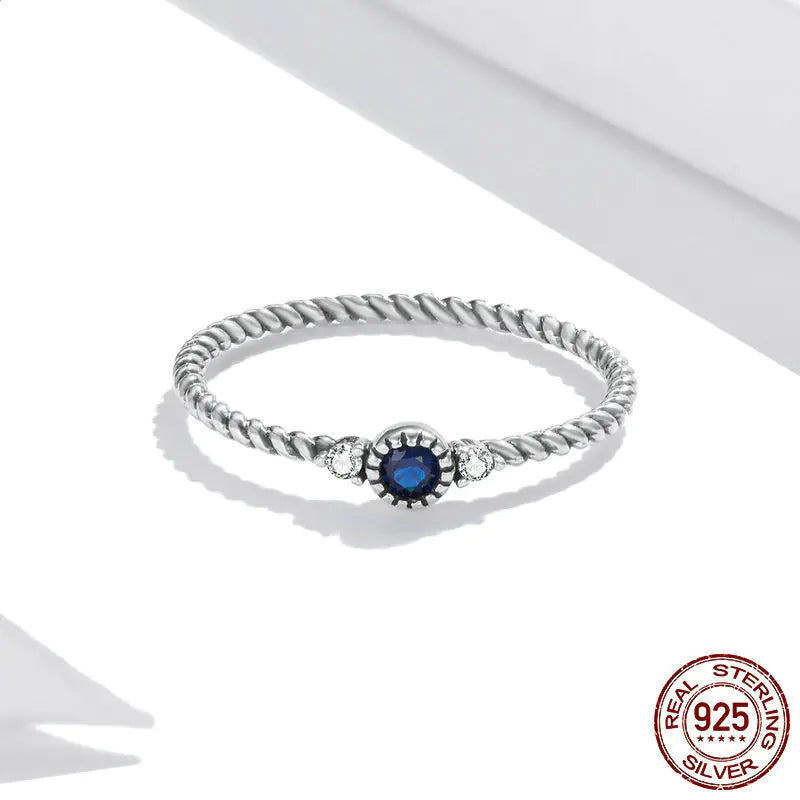S925 Silver Mystical Blue Ring - Vintage Fashion Jewelry